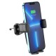 Автомобільний тримач із бездротовою зарядкою Hoco HW1 Pro wireless fast charge (air outlet) Black